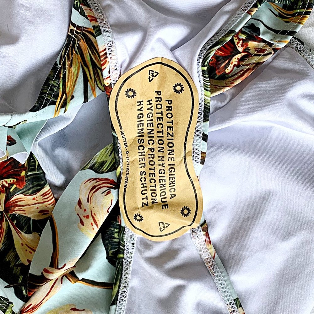 Tropical Palm High Waisted Ruffle Bikini Set - Picture 8 of 10